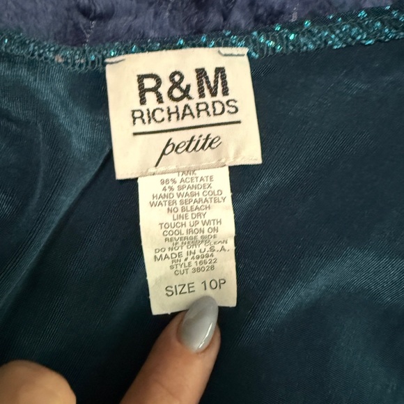 R&M Richards blue blazer jacket and tank top, size 10P - Picture 8 of 9
